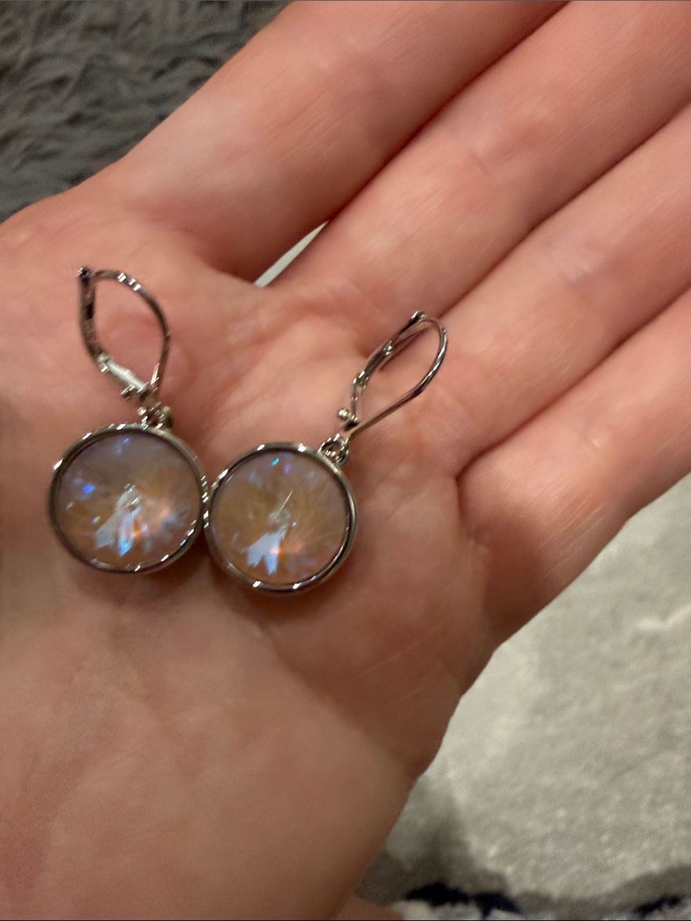 Touchstone Crystal Peachy Color Earrings